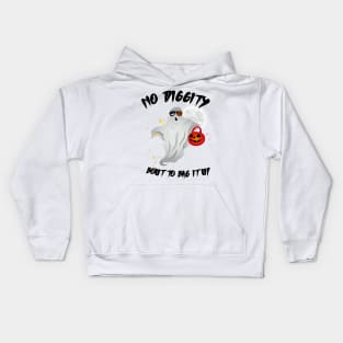 No Diggity Bout To Bag It Up Cute Ghost Halloween Kids Candy Kids Hoodie